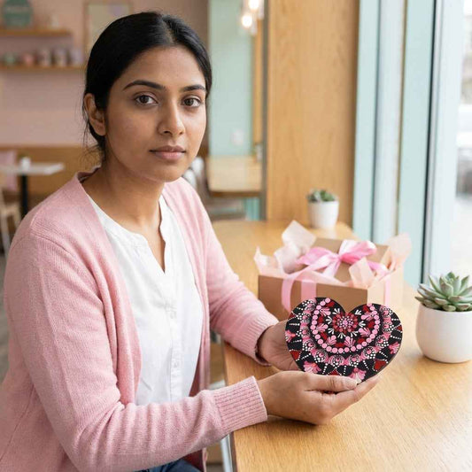 Mandala Heart Shape Coaster Set (Set of 3)