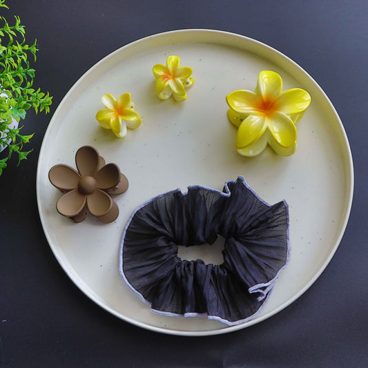 Flower Hairclaw Clip and Scrunchie Combo