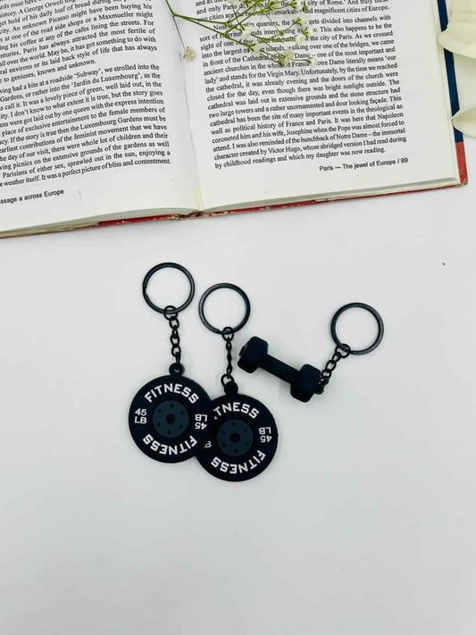 Fitness Freak Keychains – Dumbbell & Weight Plate Gym Charms