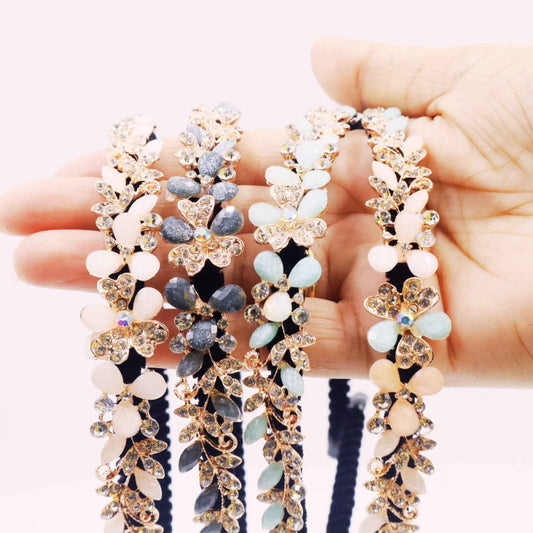 Hair Cuddles Black Hair Band with Stonework – Stylish Hair Accessory for Girls & Women