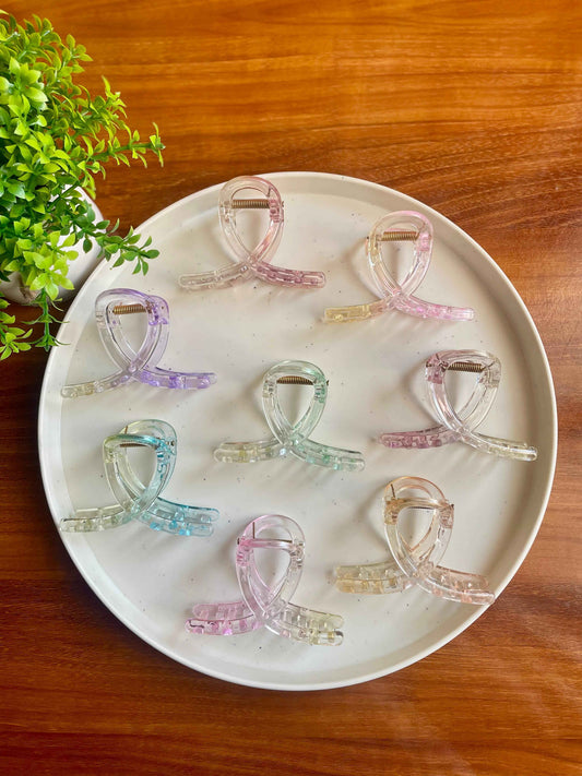 Transparent Infinity Hairclaw Clip- Medium Size