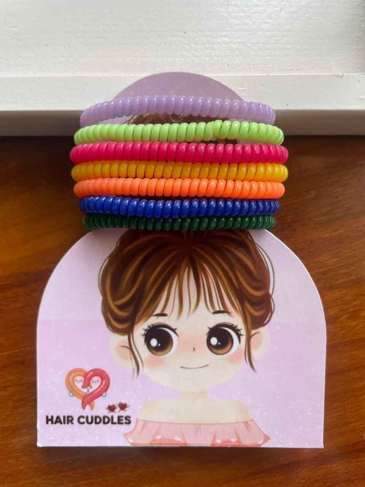 Spiral Hair Rubber Bands | Telephone Wire Coil Hair Ties | Pack of 12