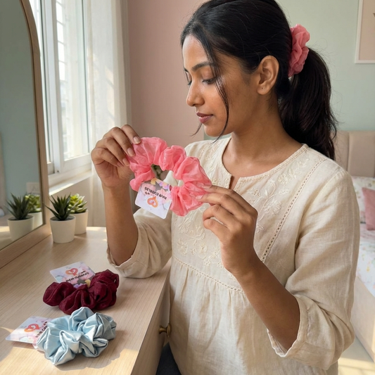 Satin Scrunchies – Soft Hair-Friendly Scrunchie Set