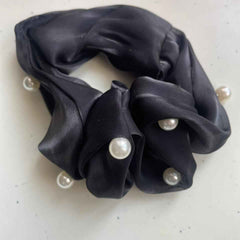 Pearl Satin Scrunchie for Women & Girls- Big Size