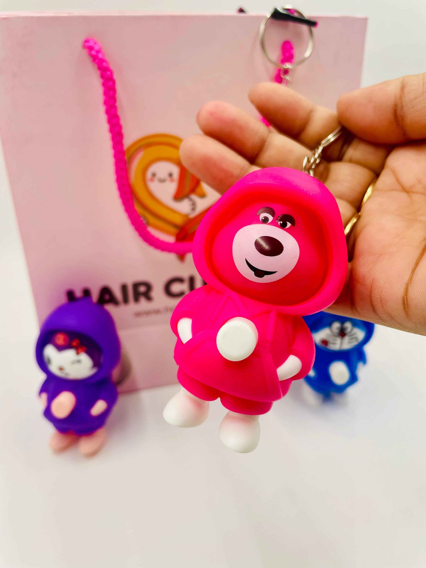 Cute Cartoon Keychain | Designer Key Ring for Bag, Backpack & Car Keys | Multicolor