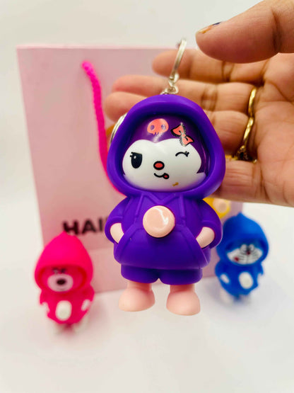 Cute Cartoon Keychain | Designer Key Ring for Bag, Backpack & Car Keys | Multicolor