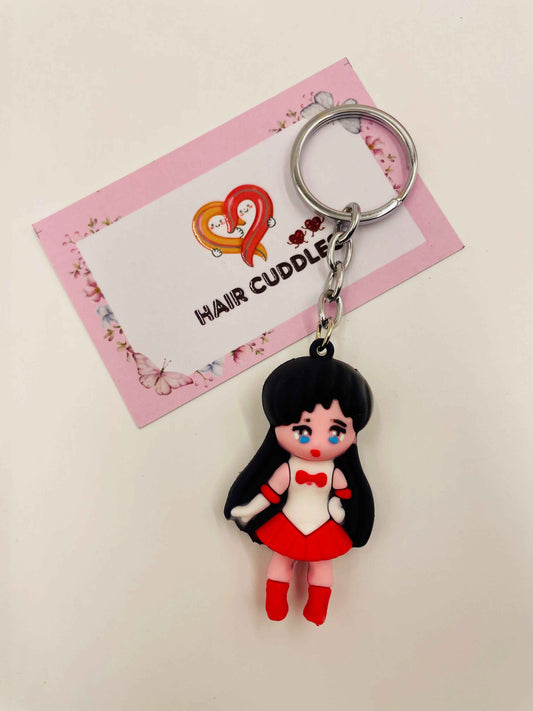 Cute Girl Doll Keychain | Cartoon PVC Keyring | Bag Charm for Kids & Girls