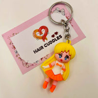Cute Girl Doll Keychain | Cartoon PVC Keyring | Bag Charm for Kids & Girls