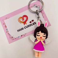 Cute Girl Doll Keychain | Cartoon PVC Keyring | Bag Charm for Kids & Girls