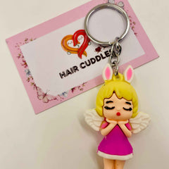 Cute Girl Doll Keychain | Cartoon PVC Keyring | Bag Charm for Kids & Girls