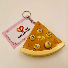 Pizza Slice Keychain | Cute Food Keyring | PVC Bag Charm for Kids & Girls