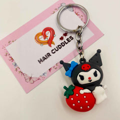 Kuromi Anime Keychain | PVC Keyring | Bag Charm for Kids