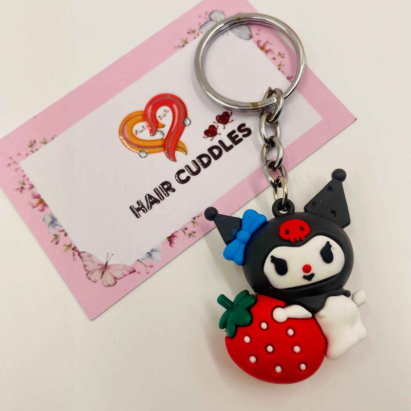Kuromi Anime Keychain | PVC Keyring | Bag Charm for Kids