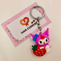 Kuromi Anime Keychain | PVC Keyring | Bag Charm for Kids