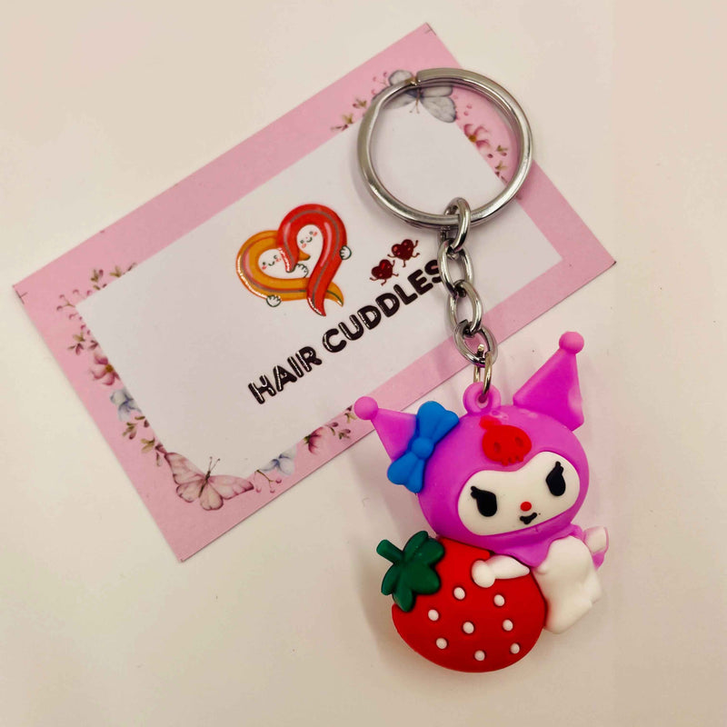 Kuromi Anime Keychain | PVC Keyring | Bag Charm for Kids