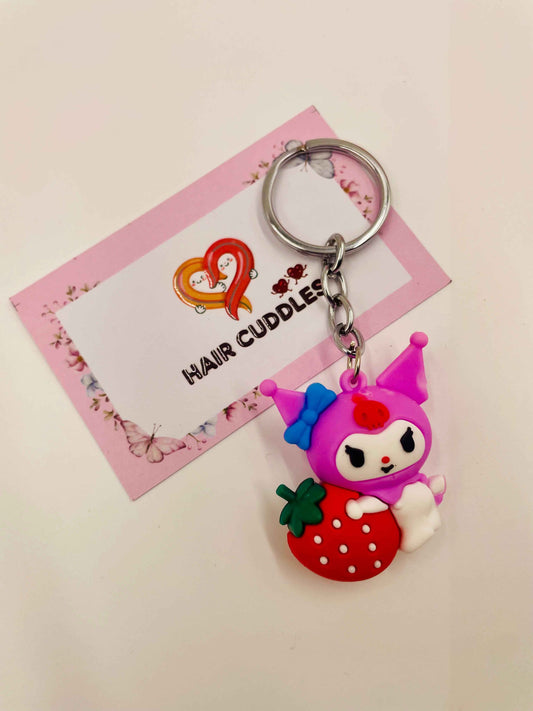 Kuromi Anime Keychain | PVC Keyring | Bag Charm for Kids