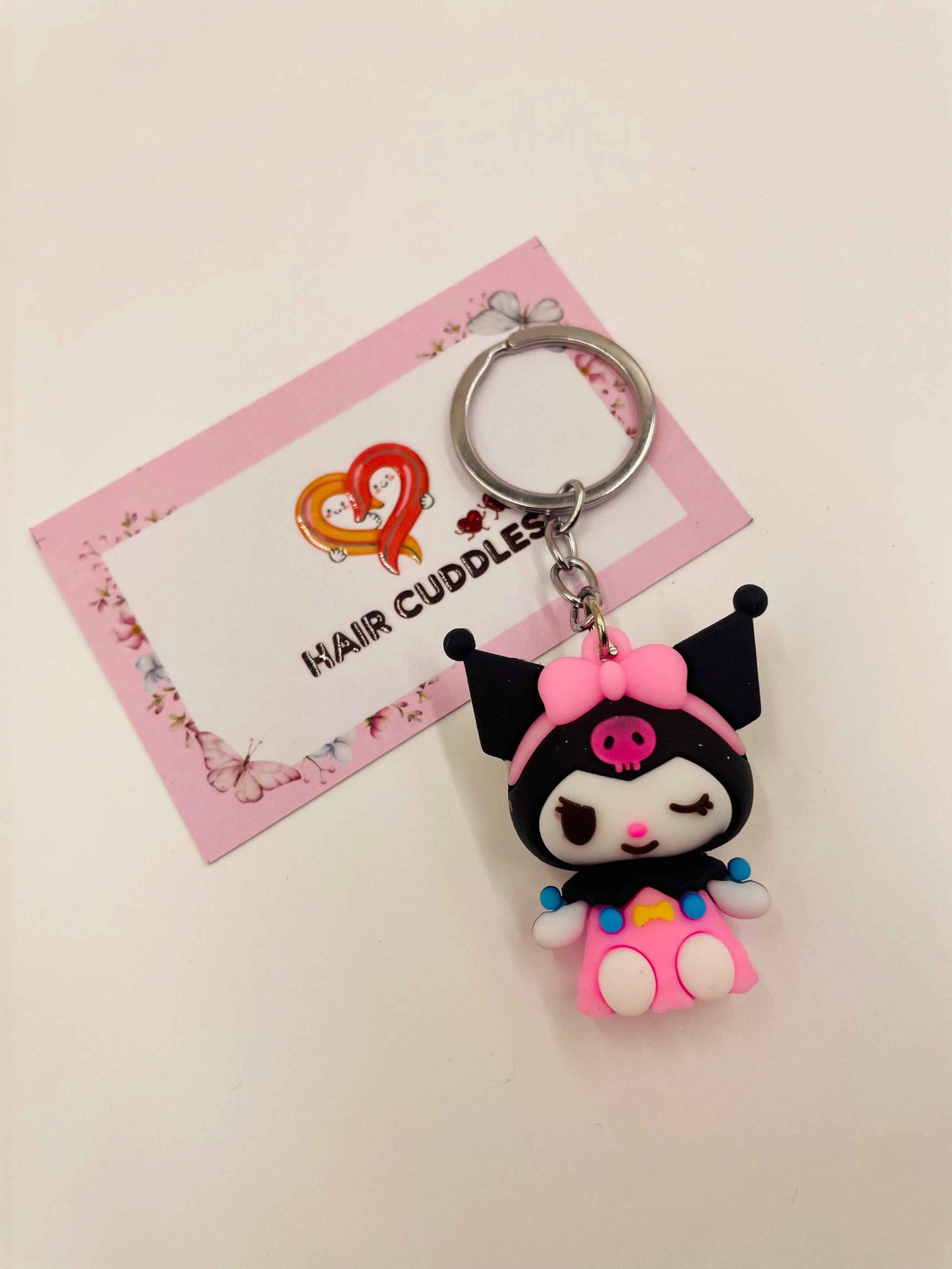 Kuromi Anime Keychain | PVC Keyring | Bag Charm for Kids