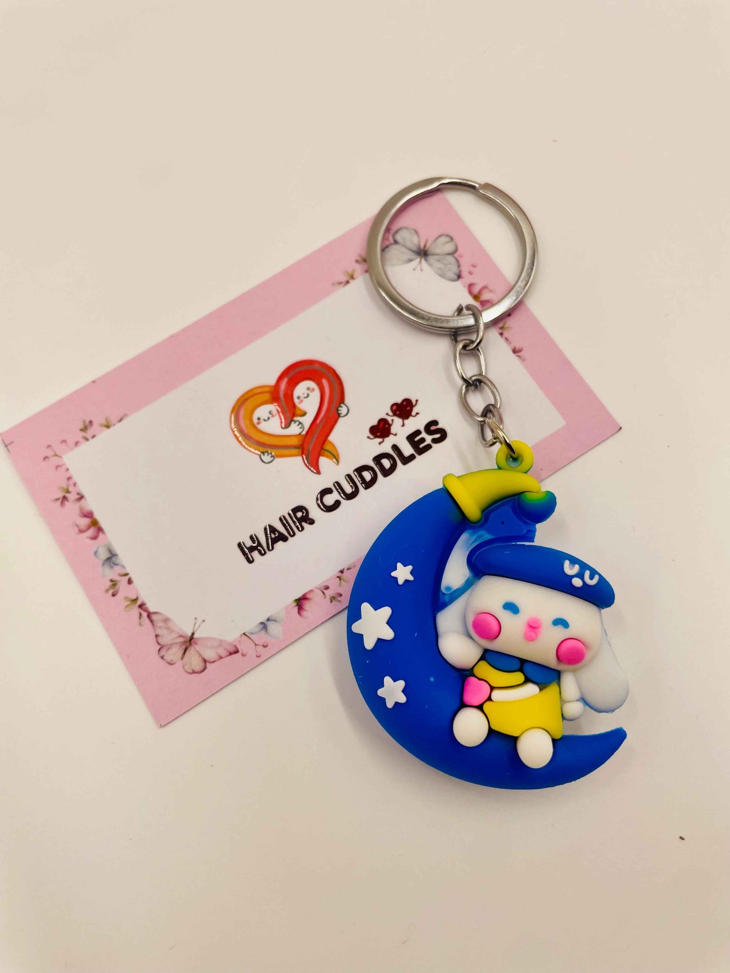 Cartoon Moon Doll Keychain | Designer Key Ring for Bag, Backpack & Car Keys