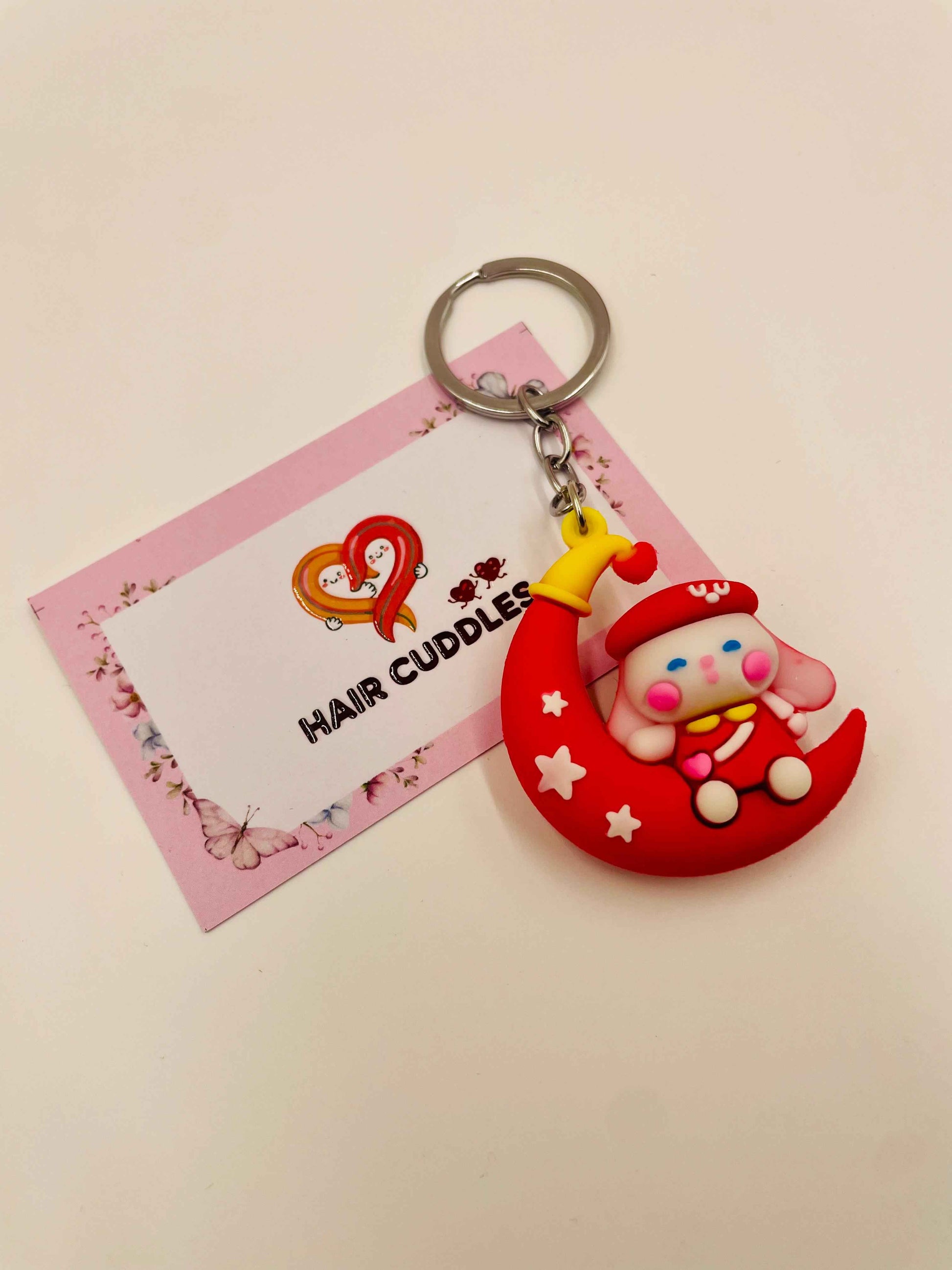 Cartoon Moon Doll Keychain | Designer Key Ring for Bag, Backpack & Car Keys