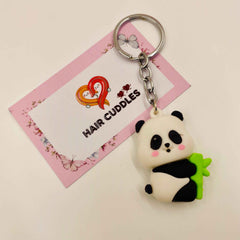 Cute Panda Keychain | Cartoon PVC Keyring | Bag Charm for Kids & Girls