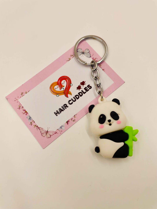 Cute Panda Keychain | Cartoon PVC Keyring | Bag Charm for Kids & Girls