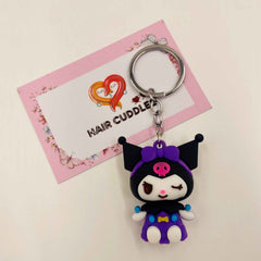 Kuromi Anime Keychain | PVC Keyring | Bag Charm for Kids