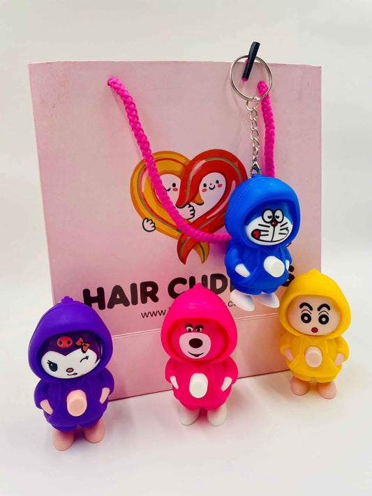 Cute Cartoon Keychain | Designer Key Ring for Bag, Backpack & Car Keys | Multicolor