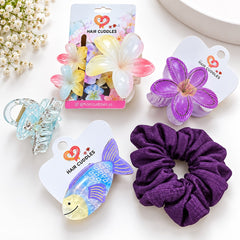 Pastel Floral Hair Accessories Combo – 5 Piece Set
