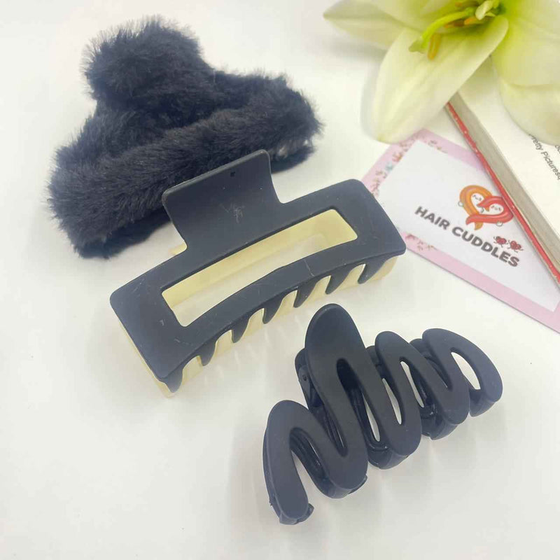 Girls Pink & Black Gift Hamper – Stylish Hair Accessories Combo Set