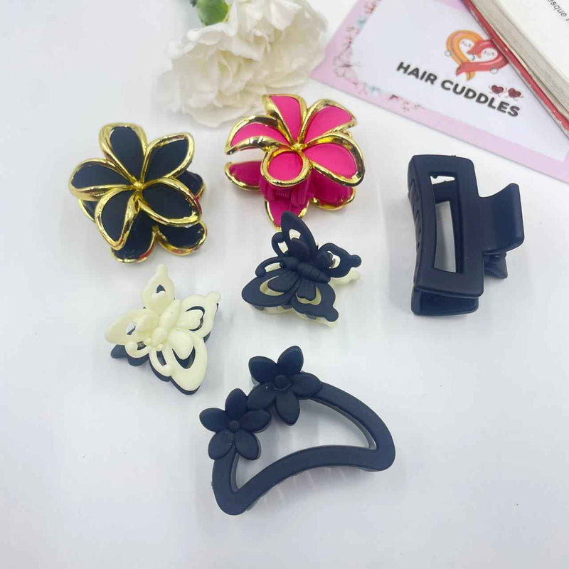 Girls Pink & Black Gift Hamper – Stylish Hair Accessories Combo Set