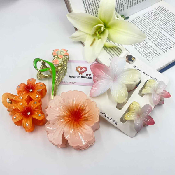 Girls Peach Gift Hamper – Cute Hair Accessories & Scrunchie Combo Set