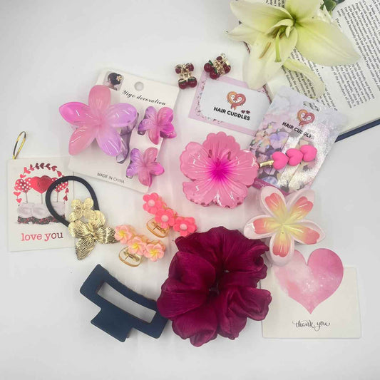 Girls Mini Pink Gift Hamper – Cute Hair Accessories Combo Set