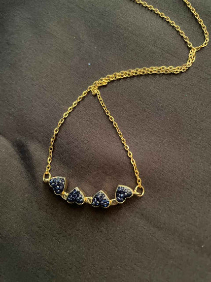 2 in 1 Reversible Heart to Flower Pendant Chain- Red & Blue