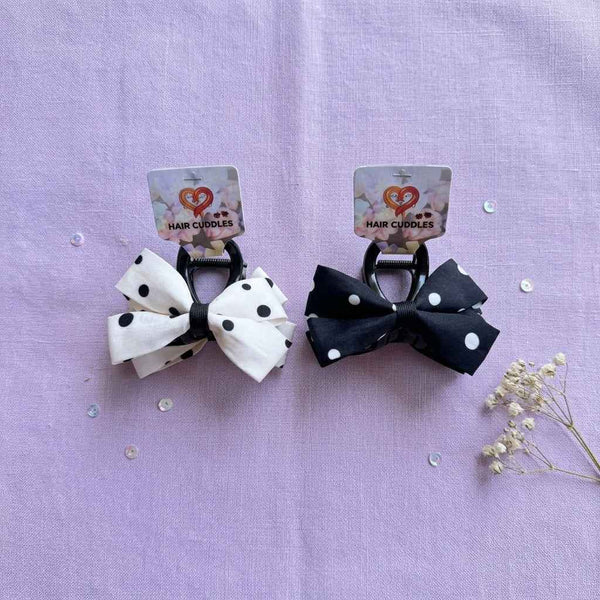Polka Dot Bow Hair Claw