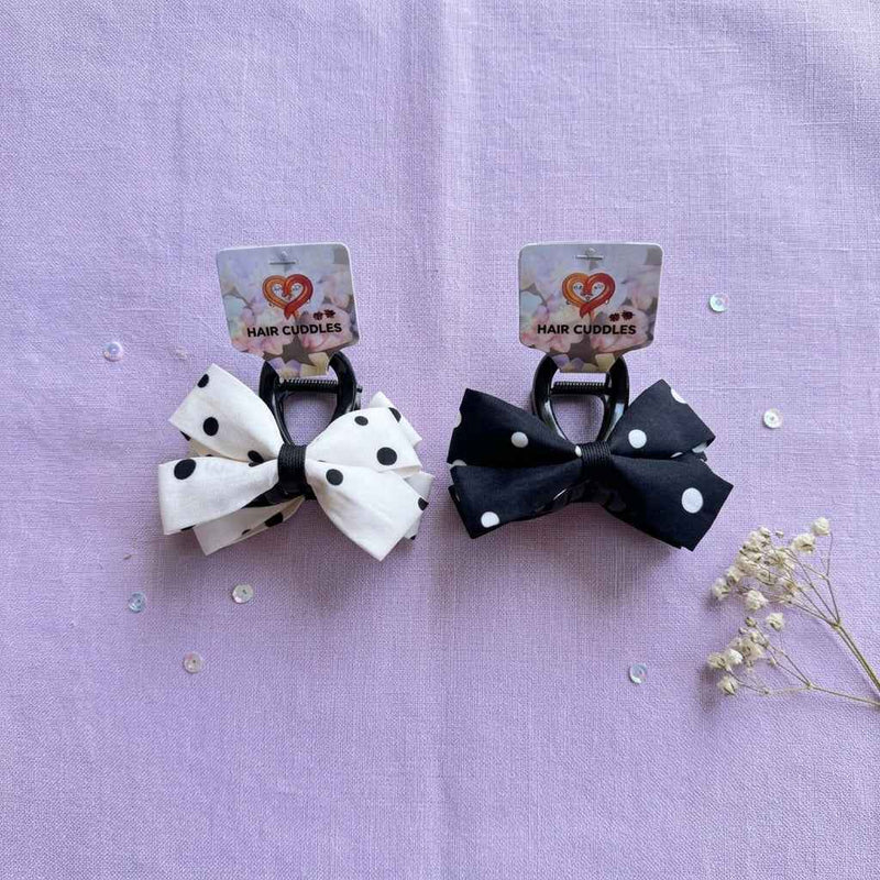 Polka Dot Bow Hair Claw