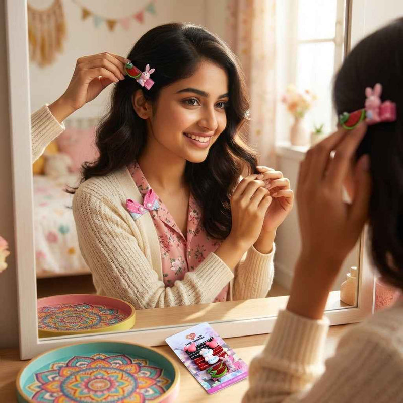 Cute Kids Hair Clips Set – Cartoon & Star Design (Pair of 3)