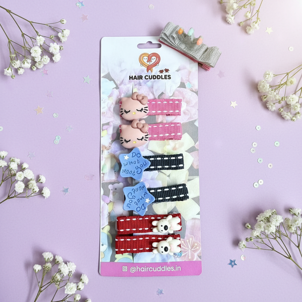 Cute Kids Hair Clips Set – Cartoon & Star Design (Pair of 3)