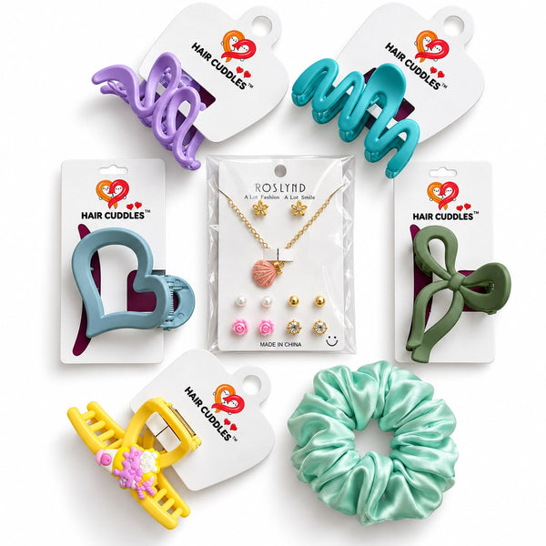 Lavender Garden Hair Accessories Gift Hamper for Girls & Women
