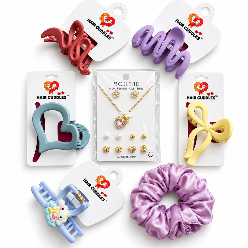 Sweetheart Pastel Hair Accessories Gift Hamper for Girls & Women