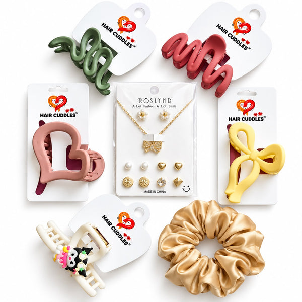 Elegant Neutrals Hair Accessories Gift Hamper for Girls & Women