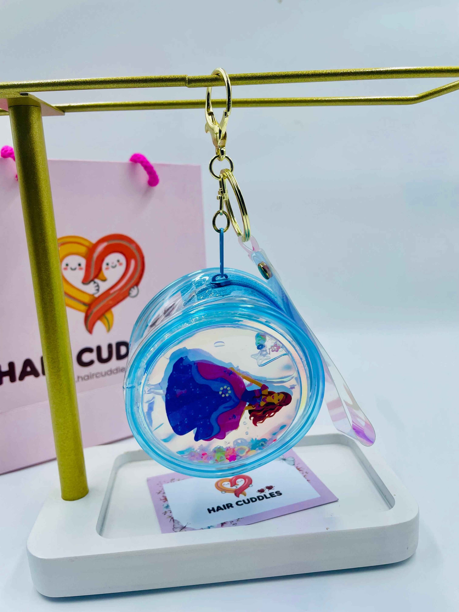 Holographic Princess Unicorn Pouch Keychain | Glitter Bag Charm- Random Piece as per availability