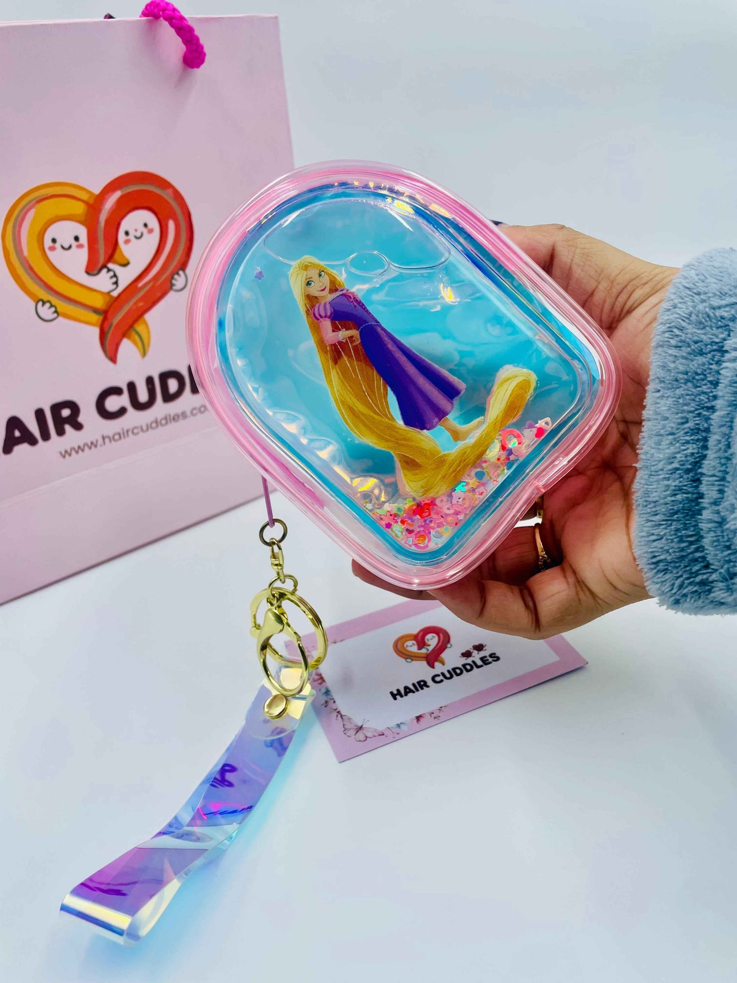 Holographic Princess Unicorn Pouch Keychain | Glitter Bag Charm- Random Piece as per availability