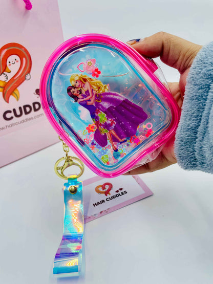 Holographic Princess Unicorn Pouch Keychain | Glitter Bag Charm- Random Piece as per availability