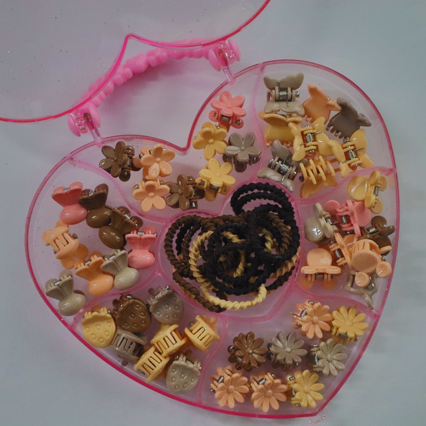 Hair Cuddles Hair Accessories Gift Pack for Girls – Cute Heart Kitty Shape Box-Kids Hair Styling Set Pack of 1