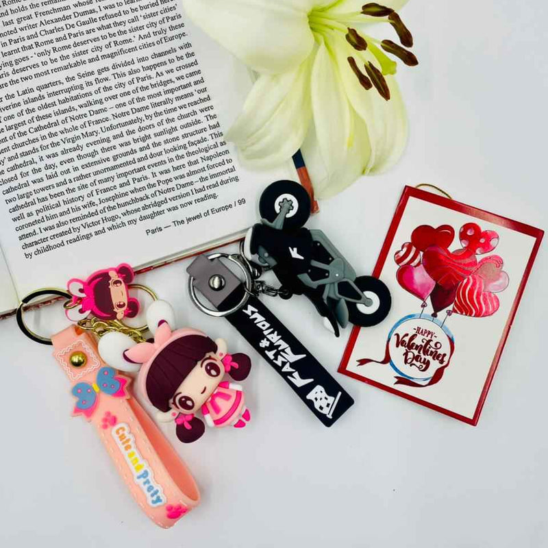 Keychain Set – Bike Boy & Cute Doll Girl