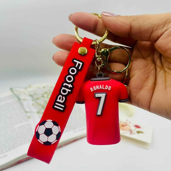 Keychain Set – Football Star Boy & Gold Sequin Pouch Girl