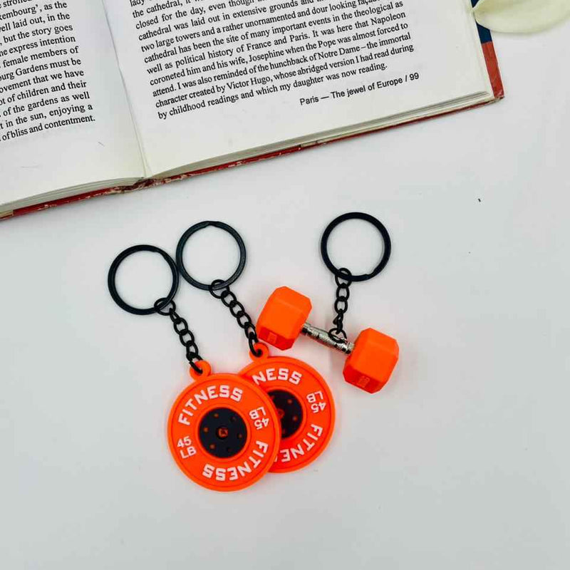 Fitness Freak Keychains – Dumbbell & Weight Plate Gym Charms