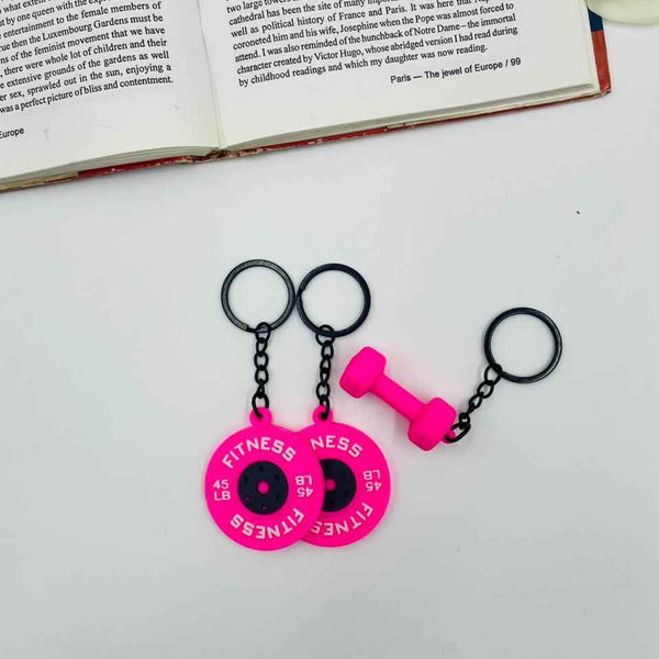 Fitness Freak Keychains – Dumbbell & Weight Plate Gym Charms
