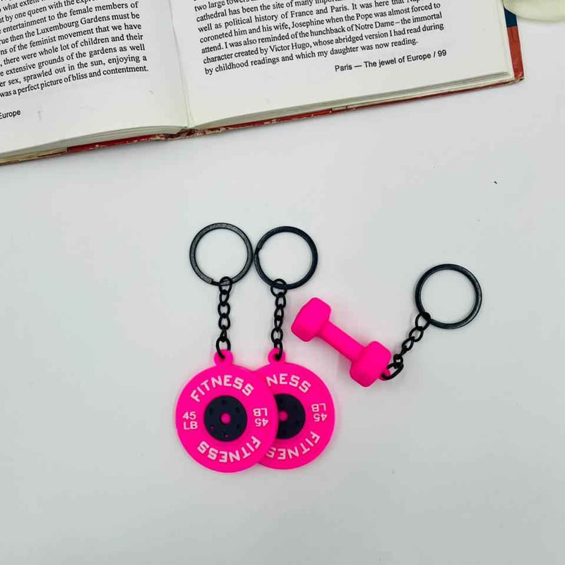 Fitness Freak Keychains – Dumbbell & Weight Plate Gym Charms