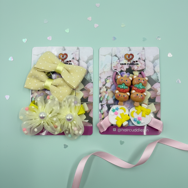 Cute Kids Rubber Band and Hair Clip Combo Set